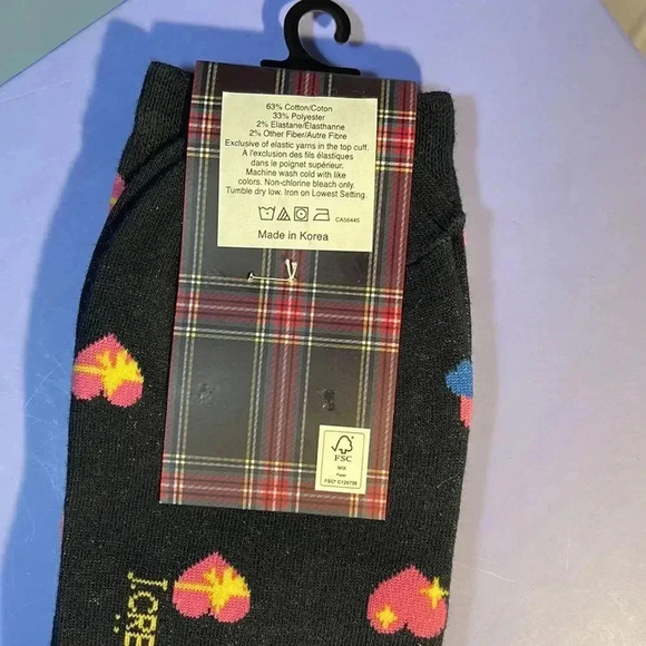 J CREW Blue W. Pink Hearts Trouser  Socks - Picture 5 of 6